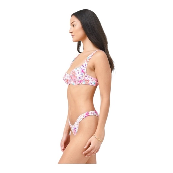 REINA OLGA Brigitte Bikini Set in Pastel Flowers NWT - Picture 3 of 7